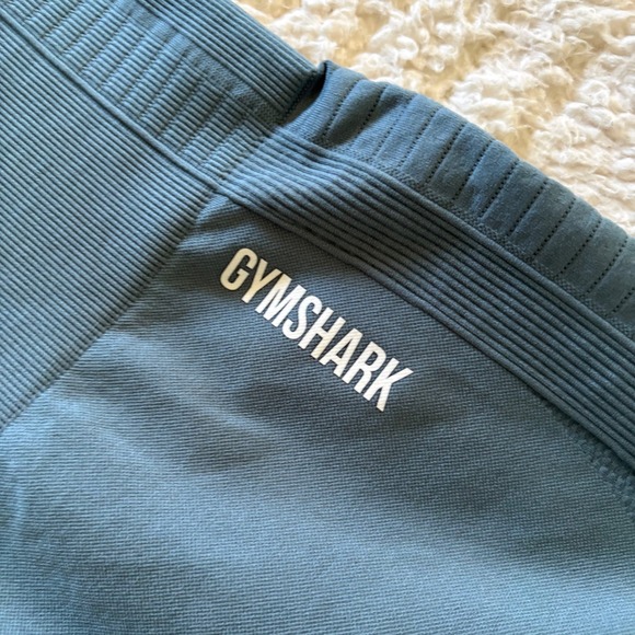 Gymshark Energy+ Seamless Shorts Blue Teal High Waisted Athletic Workout Small - Picture 3 of 6